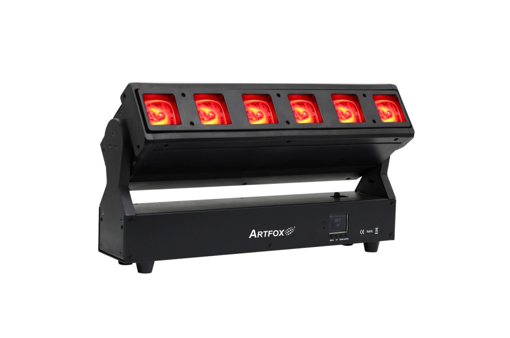 LED Moving Head:6x40w RGBW LEDs,4° - 45° linear zoom,  Pixel Tech